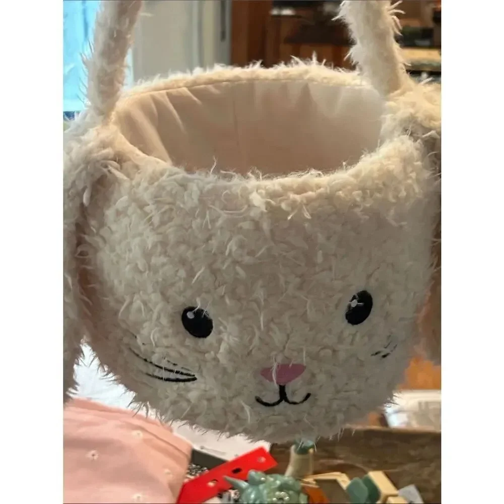 🆕 Kids Plush Bunny 🐰 Handbag 🐥 in basket 🧺 Shaggy Cute 🥰 Bonus Eggs 🥚🥚